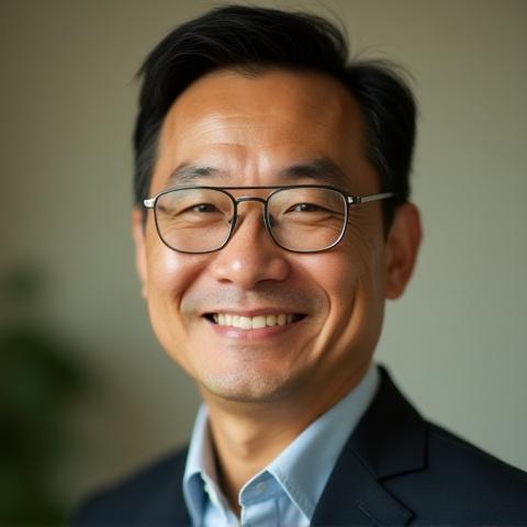 Headshot of Dr. David Chen, a kind and insightful Cognitive Behavioral Therapist smiling.